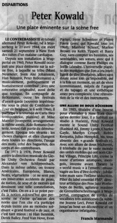 French Press about Peter kowlad death French Press about Peter kowlad death